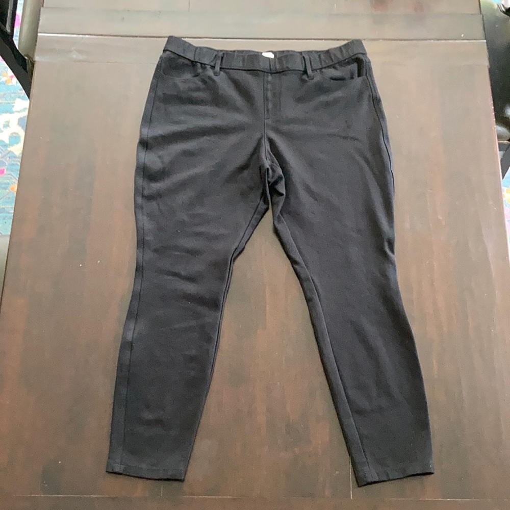 J Crew Stretch Pants Pull On Black size 14